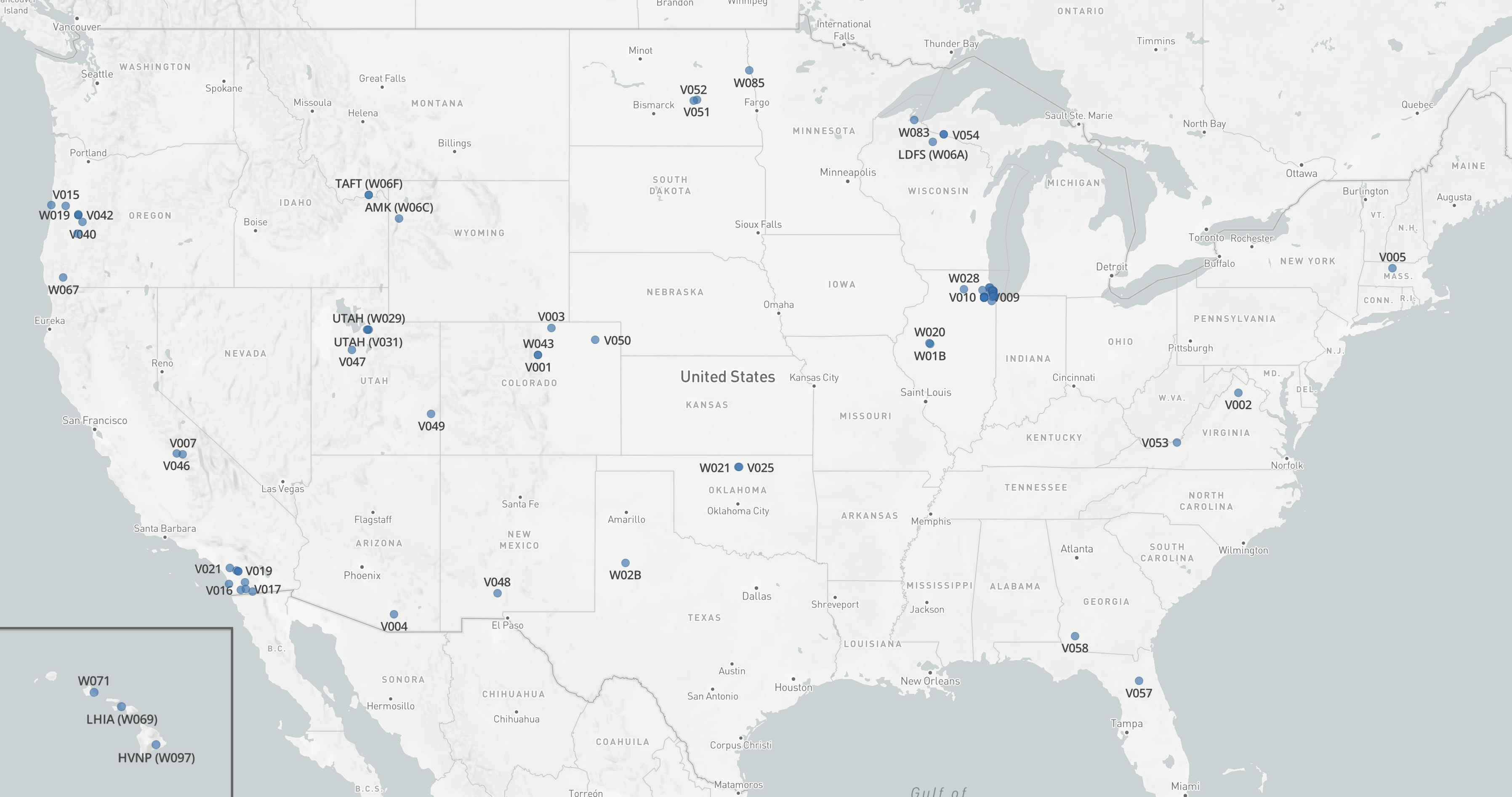 Map of Sage nodes